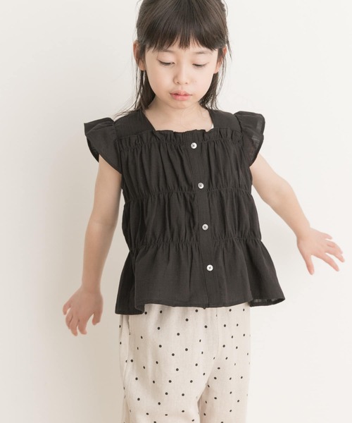 URBAN RESEARCH DOORS(アーバンリサーチドアーズ)の「シャーリングフリルキャミブラウス(KIDS)(シャツ/ブラウス・キッズ・ブラック/ミント・105/135/120)」の4枚目の写真