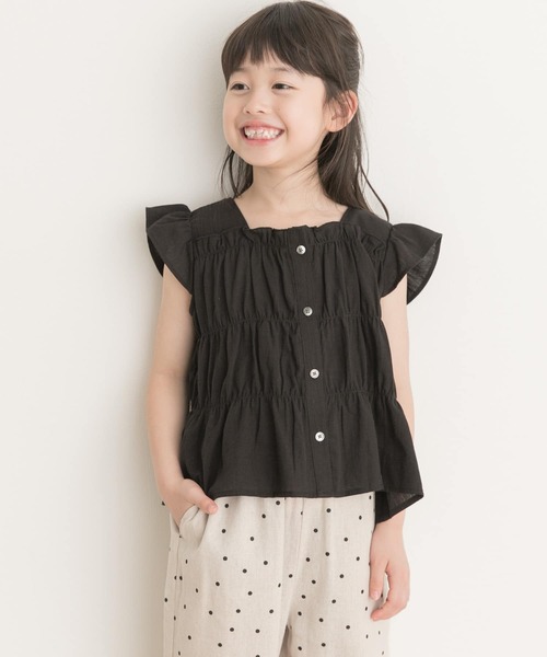 URBAN RESEARCH DOORS(アーバンリサーチドアーズ)の「シャーリングフリルキャミブラウス(KIDS)(シャツ/ブラウス・キッズ・ブラック/ミント・105/135/120)」の5枚目の写真