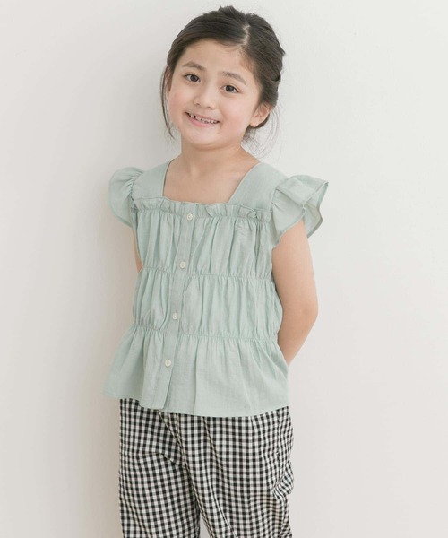 URBAN RESEARCH DOORS(アーバンリサーチドアーズ)の「シャーリングフリルキャミブラウス(KIDS)(シャツ/ブラウス・キッズ・ブラック/ミント・105/135/120)」の19枚目の写真