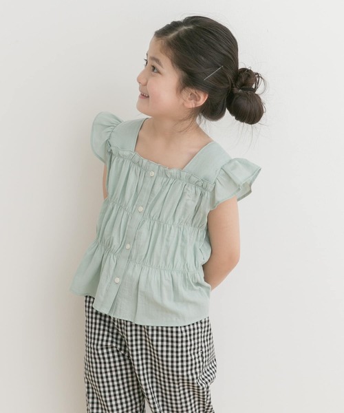 URBAN RESEARCH DOORS(アーバンリサーチドアーズ)の「シャーリングフリルキャミブラウス(KIDS)(シャツ/ブラウス・キッズ・ブラック/ミント・105/135/120)」の22枚目の写真