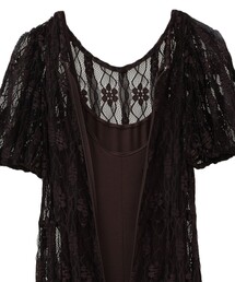 CLANE クラネ　レースミニパフスリーブワンピース　ブラック　黒 CLANE/クラネ】LACE MINI PUFF SLEEVE ONEPIECE/レースミニ