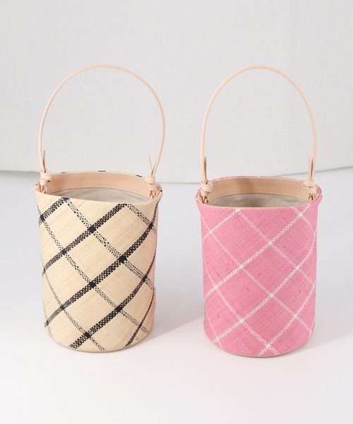 EleSac（エルサック）の「ＰＡＰＩＬＯラフィアバケツバッグ（ハンドバッグ・レディース・ブラック/ピンク・FREE）」の11枚目の写真