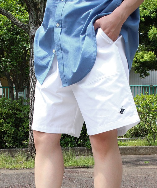 BEVERLY HILLS POLO CLUB（ビバリーヒルズポロクラブ）の「【BEVERLY HILLS POLO CLUB/ビバリーヒルズポロクラブ】ワンポイント刺繍ツイルショーツ・ショートパンツ（その他パンツ・メンズ・ライラック/ブラック/アクア/オフホワイト/ネイビー/ベージュ・M/LL/L）」の2枚目の写真