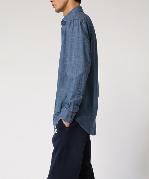 POLO RALPH LAUREN（ポロ ラルフ ローレン）の「エステート インディゴ コットン シャツ（シャツ/ブラウス・メンズ・ネイビー・SMALL/LARGE/X-SMALL/MEDIUM）」の3枚目の写真