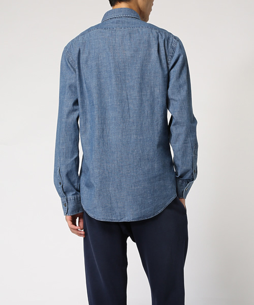 POLO RALPH LAUREN（ポロ ラルフ ローレン）の「エステート インディゴ コットン シャツ（シャツ/ブラウス・メンズ・ネイビー・SMALL/LARGE/X-SMALL/MEDIUM）」の4枚目の写真