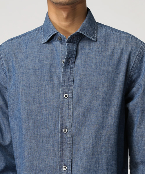 POLO RALPH LAUREN（ポロ ラルフ ローレン）の「エステート インディゴ コットン シャツ（シャツ/ブラウス・メンズ・ネイビー・SMALL/LARGE/X-SMALL/MEDIUM）」の6枚目の写真