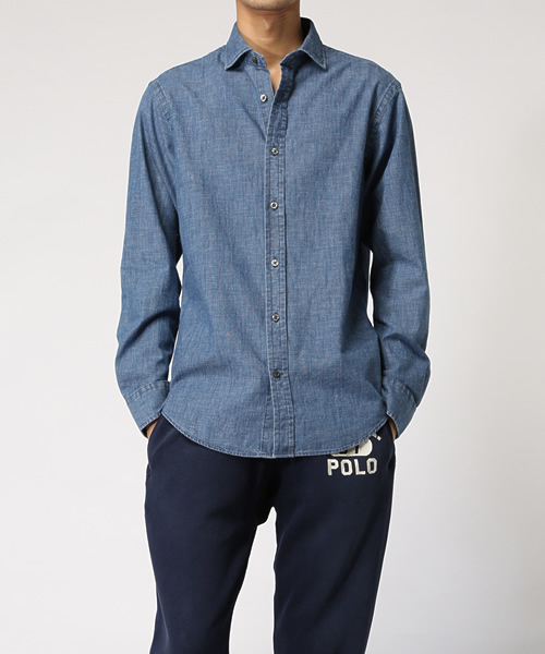 POLO RALPH LAUREN（ポロ ラルフ ローレン）の「エステート インディゴ コットン シャツ（シャツ/ブラウス・メンズ・ネイビー・SMALL/LARGE/X-SMALL/MEDIUM）」の2枚目の写真