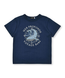 BeBe | 【吸水速乾】ホエール＆マップ半袖天竺Tシャツ(90~150cm)(Tシャツ/カットソー)
