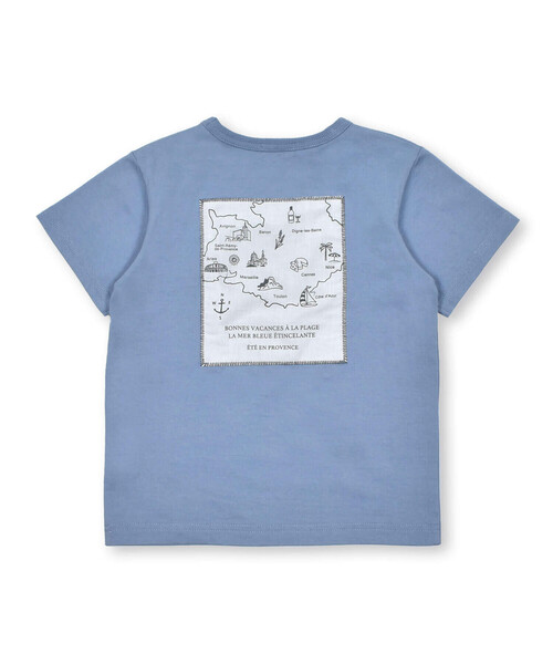 BeBe（ベベ）の「【吸水速乾】ホエール＆マップ半袖天竺Tシャツ(90~150cm)（Tシャツ/カットソー・キッズ・ブルー/ネイビー・110cm/120cm/130cm/140cm/150cm/100cm/90cm）」の7枚目の写真