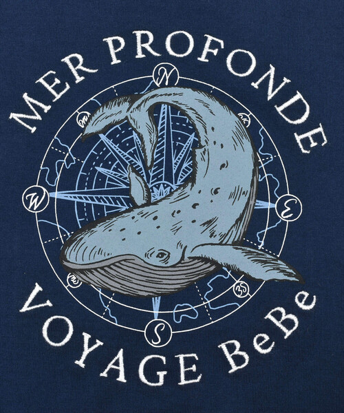 BeBe（ベベ）の「【吸水速乾】ホエール＆マップ半袖天竺Tシャツ(90~150cm)（Tシャツ/カットソー・キッズ・ブルー/ネイビー・110cm/120cm/130cm/140cm/150cm/100cm/90cm）」の18枚目の写真