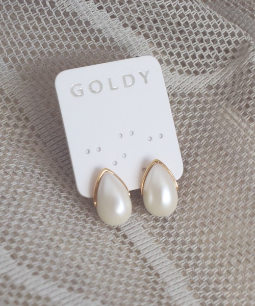 GOLDY（ゴールディ）の「スリー クォーター ドロップ パール ピアス（ピアス（両耳用）・レディース・ゴールド/ピンク系その他/シルバー・FREE）」の9枚目の写真