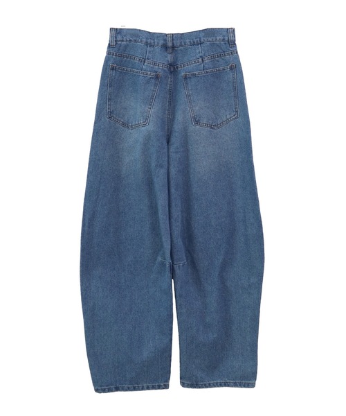 Chikashitsu+】サイドウェーブデニムパンツ