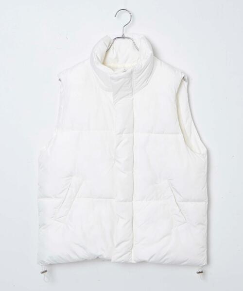 WEGO（ウィゴー）の「WEGO/パディングベスト（ダウンベスト・レディース・ホワイト/ブラック・FREE）」の3枚目の写真