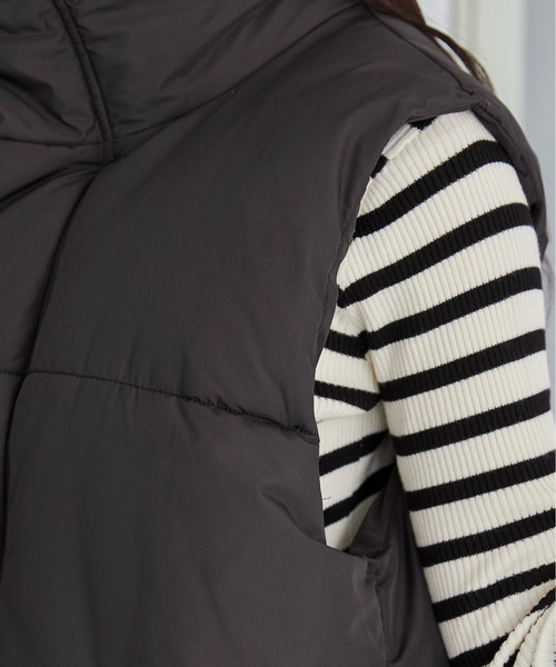 WEGO（ウィゴー）の「WEGO/パディングベスト（ダウンベスト・レディース・ホワイト/ブラック・FREE）」の14枚目の写真