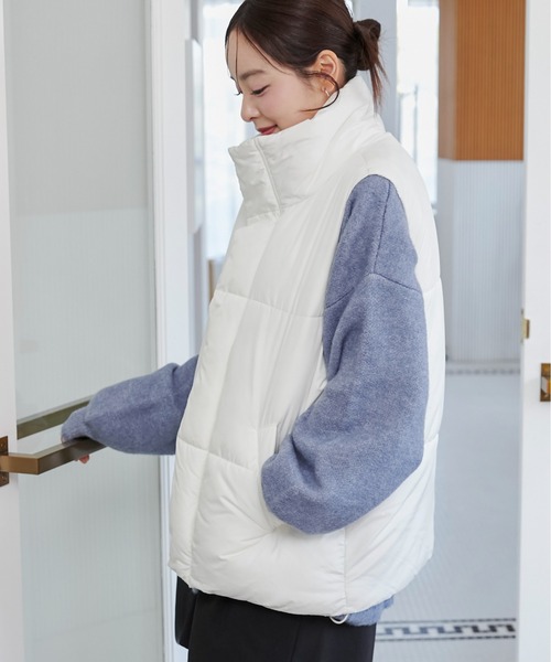 WEGO（ウィゴー）の「WEGO/パディングベスト（ダウンベスト・レディース・ホワイト/ブラック・FREE）」の22枚目の写真