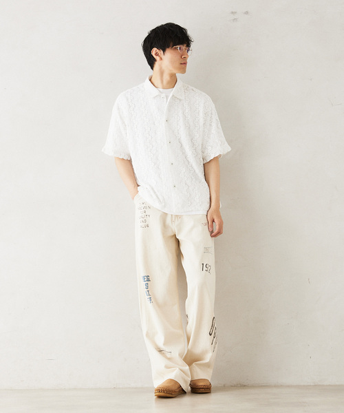 JOURNAL STANDARD relume(ジャーナルスタンダード レリューム)の「INDIA SHIRTINGS レースレギュラーシャツ(シャツ/ブラウス・メンズ・ベージュ系その他/ホワイト・LARGE/MEDIUM)」の3枚目の写真