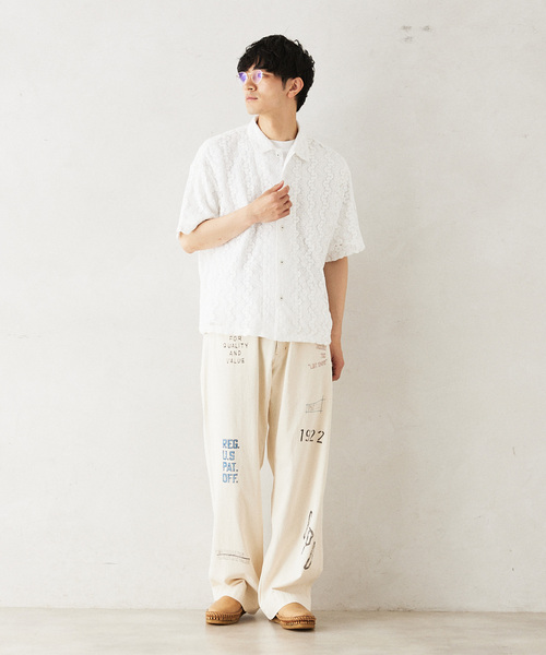 JOURNAL STANDARD relume(ジャーナルスタンダード レリューム)の「INDIA SHIRTINGS レースレギュラーシャツ(シャツ/ブラウス・メンズ・ベージュ系その他/ホワイト・LARGE/MEDIUM)」の6枚目の写真