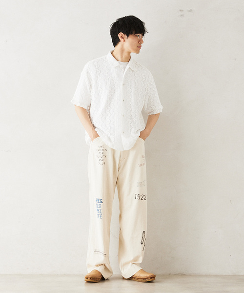 JOURNAL STANDARD relume(ジャーナルスタンダード レリューム)の「INDIA SHIRTINGS レースレギュラーシャツ(シャツ/ブラウス・メンズ・ベージュ系その他/ホワイト・LARGE/MEDIUM)」の9枚目の写真