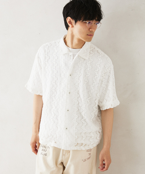 JOURNAL STANDARD relume(ジャーナルスタンダード レリューム)の「INDIA SHIRTINGS レースレギュラーシャツ(シャツ/ブラウス・メンズ・ベージュ系その他/ホワイト・LARGE/MEDIUM)」の13枚目の写真