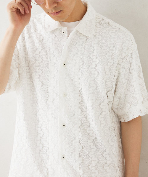 JOURNAL STANDARD relume(ジャーナルスタンダード レリューム)の「INDIA SHIRTINGS レースレギュラーシャツ(シャツ/ブラウス・メンズ・ベージュ系その他/ホワイト・LARGE/MEDIUM)」の14枚目の写真