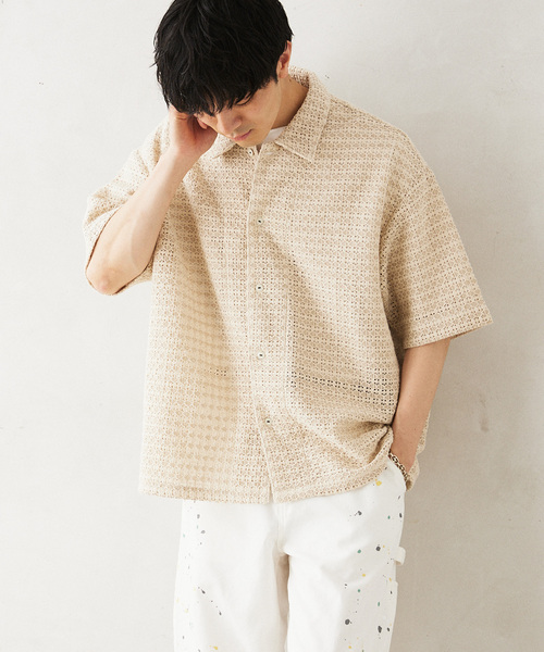 JOURNAL STANDARD relume(ジャーナルスタンダード レリューム)の「INDIA SHIRTINGS レースレギュラーシャツ(シャツ/ブラウス・メンズ・ベージュ系その他/ホワイト・LARGE/MEDIUM)」の20枚目の写真