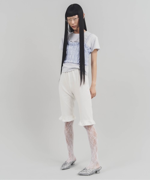 Carmelo(カーメロ)の「Frill bike shorts / フリルバイカーパンツ(その他パンツ・レディース・ホワイト/ブラック・FREE)」の1枚目の写真