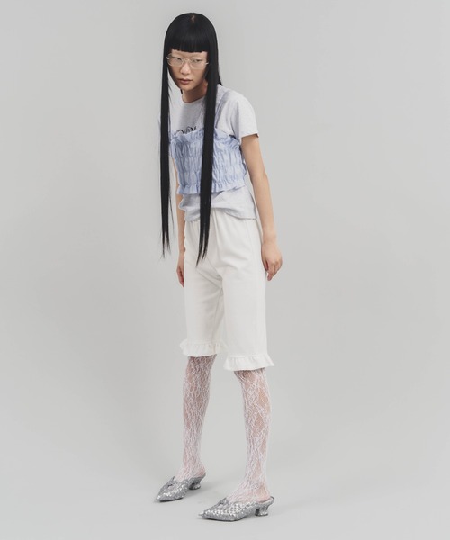 Carmelo(カーメロ)の「Frill bike shorts / フリルバイカーパンツ(その他パンツ・レディース・ホワイト/ブラック・FREE)」の12枚目の写真