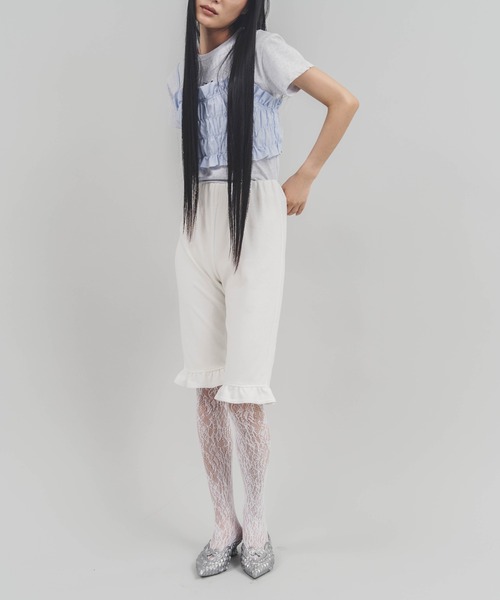 Carmelo(カーメロ)の「Frill bike shorts / フリルバイカーパンツ(その他パンツ・レディース・ホワイト/ブラック・FREE)」の11枚目の写真