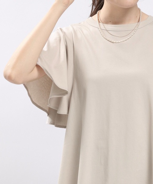 GLOBAL WORK Smile Seed Store（グローバルワーク スマイルシードストア）の「冷感袖フレアTシャツ/186246（Tシャツ/カットソー・レディース・ベージュ/チャコール/オフホワイト/ブラック・MEDIUM/LARGE/SMALL）」の22枚目の写真