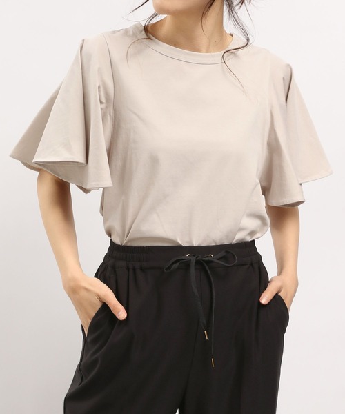 GLOBAL WORK Smile Seed Store（グローバルワーク スマイルシードストア）の「冷感袖フレアTシャツ/186246（Tシャツ/カットソー・レディース・ベージュ/チャコール/オフホワイト/ブラック・MEDIUM/LARGE/SMALL）」の18枚目の写真