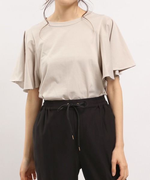 GLOBAL WORK Smile Seed Store（グローバルワーク スマイルシードストア）の「冷感袖フレアTシャツ/186246（Tシャツ/カットソー・レディース・ベージュ/チャコール/オフホワイト/ブラック・MEDIUM/LARGE/SMALL）」の17枚目の写真