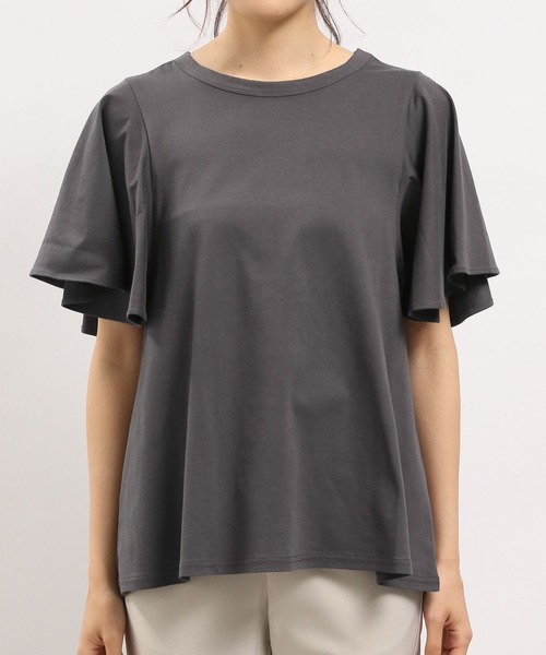 GLOBAL WORK Smile Seed Store（グローバルワーク スマイルシードストア）の「冷感袖フレアTシャツ/186246（Tシャツ/カットソー・レディース・ベージュ/チャコール/オフホワイト/ブラック・MEDIUM/LARGE/SMALL）」の15枚目の写真