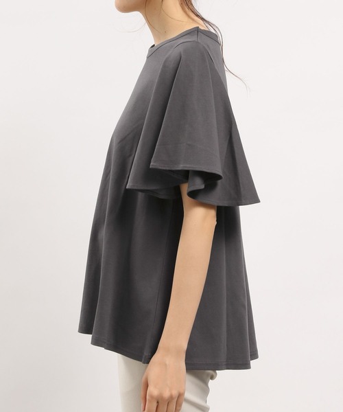 GLOBAL WORK Smile Seed Store（グローバルワーク スマイルシードストア）の「冷感袖フレアTシャツ/186246（Tシャツ/カットソー・レディース・ベージュ/チャコール/オフホワイト/ブラック・MEDIUM/LARGE/SMALL）」の14枚目の写真