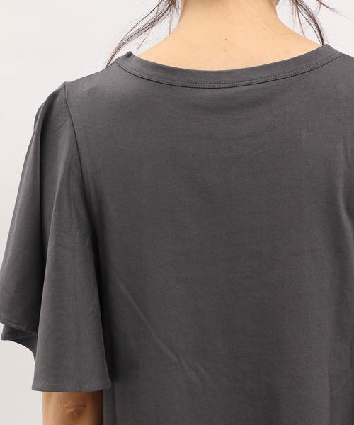 GLOBAL WORK Smile Seed Store（グローバルワーク スマイルシードストア）の「冷感袖フレアTシャツ/186246（Tシャツ/カットソー・レディース・ベージュ/チャコール/オフホワイト/ブラック・MEDIUM/LARGE/SMALL）」の12枚目の写真