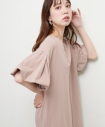 natural couture（ナチュラルクチュール）の「【mamamo】両サイドZIPバルーン袖カットワンピース（ワンピース）」