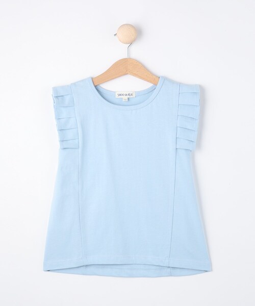SHOO・LA・RUE(シューラルー)の「◆【110-140cm】袖タックデザイントップス(Tシャツ/カットソー・キッズ・オレンジ/ライトグリーン/ブラック/サックスブルー・11/12/13/14)」の6枚目の写真