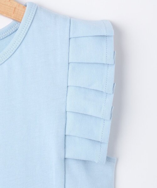 SHOO・LA・RUE(シューラルー)の「◆【110-140cm】袖タックデザイントップス(Tシャツ/カットソー・キッズ・オレンジ/ライトグリーン/ブラック/サックスブルー・11/12/13/14)」の9枚目の写真