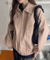 Ada. | オーバーサイズ フェイク レザー ブルゾン(ブルゾン)