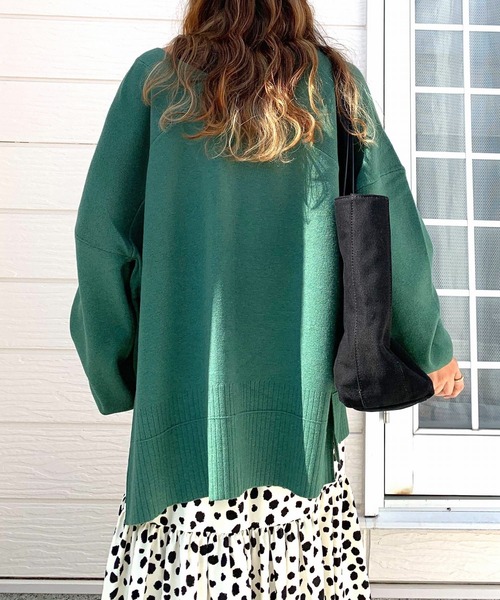 Q（キュー）の「Vネックオーバーカーデ（カーディガン/ボレロ・レディース・チャコールグレー/ブラック/ダークグリーン・MEDIUM）」の18枚目の写真