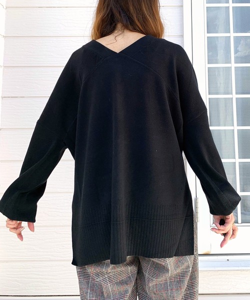 Q（キュー）の「Vネックオーバーカーデ（カーディガン/ボレロ・レディース・チャコールグレー/ブラック/ダークグリーン・MEDIUM）」の21枚目の写真