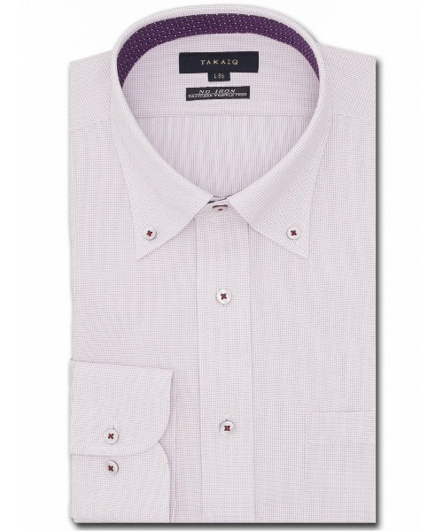 タカキュー ノーアイロン ストレッチ ウォッシャブル 吸水速乾 ボタンダウン ビジネスドレス長袖ニットシャツ（ビジネスシャツ）｜TAKA-Q（タカキュー）