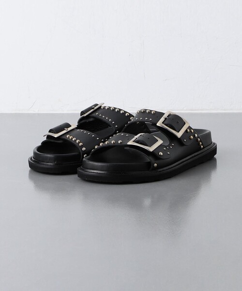 新品 HTC× SLIPPER スタッズ サンダル 黒 US7 ☆極美品 アイランドスリッパ × HTC 別注 スタッズ レザー