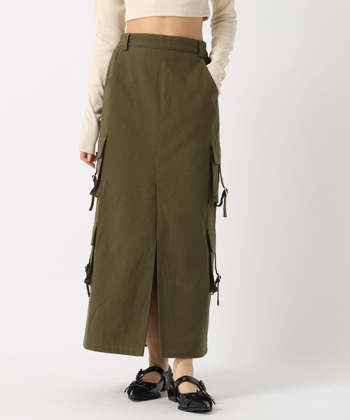 FOREVER 21（フォーエバー トゥエンティーワン）の「【2024SS】カーゴポケットＩラインスカート（スカート・レディース・カーキ/グレー・MEDIUM/SMALL）」の6枚目の写真