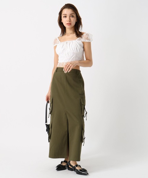 FOREVER 21（フォーエバー トゥエンティーワン）の「【2024SS】カーゴポケットＩラインスカート（スカート・レディース・カーキ/グレー・MEDIUM/SMALL）」の3枚目の写真