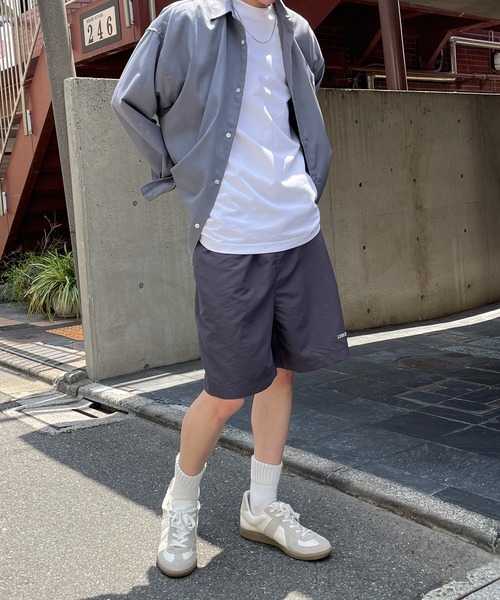 MAISON CLUB(メゾンクラブ)の「【MAISON CLUB】ワンポイント刺繍ナイロンハーフパンツ LESS IS MORE(その他パンツ・メンズ・オリーブ/ブラック/チャコールグレー/ベージュ/ネイビー/サックスブルー・M/XL/L)」の10枚目の写真