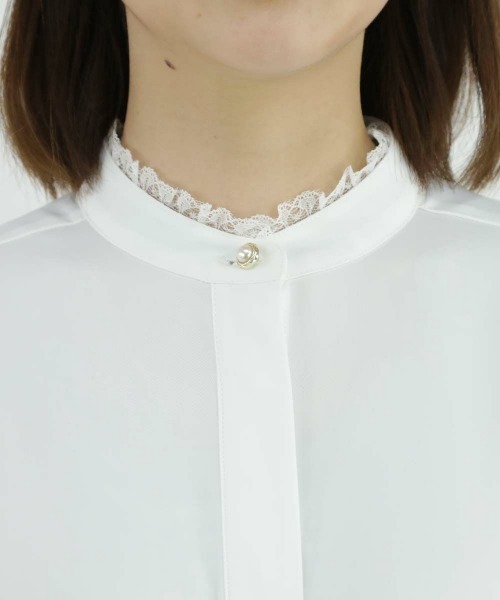 an another angelus(アンアナザーアンジェラス)の「レース使いケープスリーブブラウス/ananotherangelus(シャツ/ブラウス・レディース・ブルーグレー/オフホワイト・FREE)」の18枚目の写真