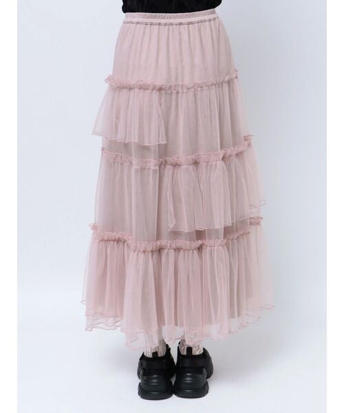 merry jenny（メリージェニー）の「ランダムリボンチュールスカート（スカート・レディース・ピンク/ブラック/アイボリー・FREE）」の20枚目の写真