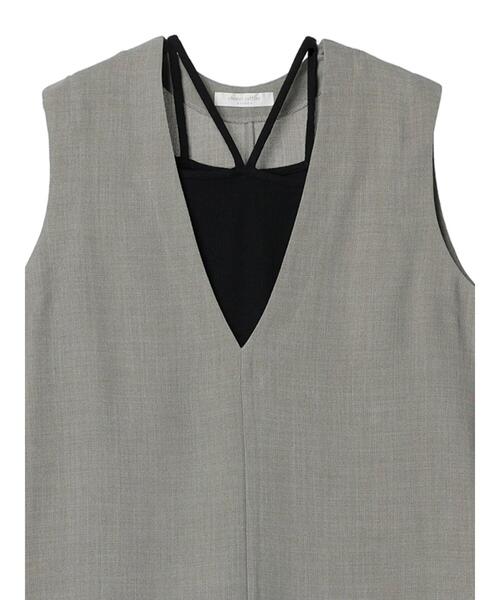 Green　Parks（グリーンパークス）の「SET2点ベスト+マルチストラップワンピース（ワンピース・レディース・ベージュ/グレー・FREE）」の15枚目の写真