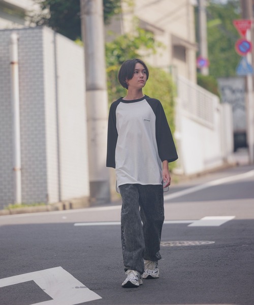 GLOBAL WORK（グローバルワーク）の「USAロゴ刺繍7分袖/AND YUA ANY/115717（Tシャツ/カットソー・キッズ・グリーン/ブラック・150cm/160cm）」の12枚目の写真