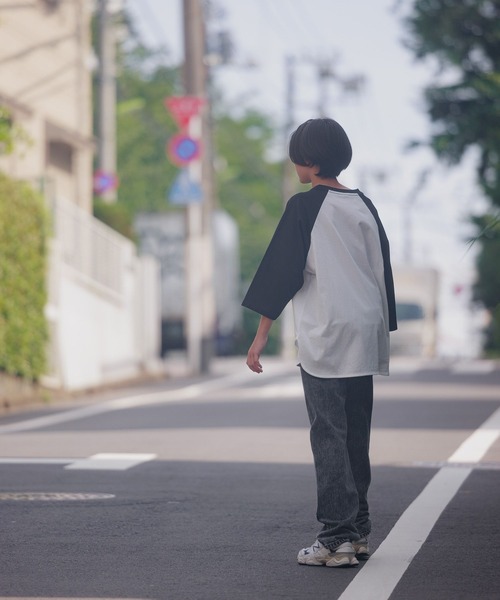 GLOBAL WORK（グローバルワーク）の「USAロゴ刺繍7分袖/AND YUA ANY/115717（Tシャツ/カットソー・キッズ・グリーン/ブラック・150cm/160cm）」の13枚目の写真